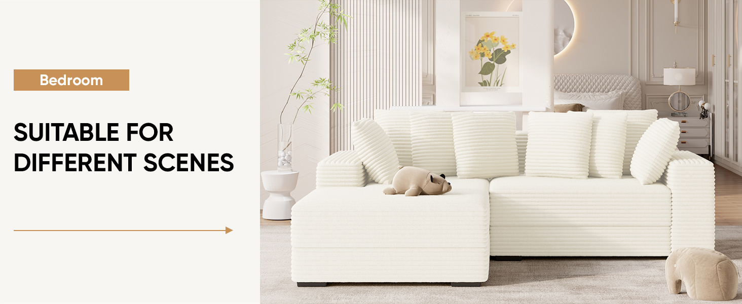 Luxanimarion 111‘’ Modular Chaise Sofa Couch