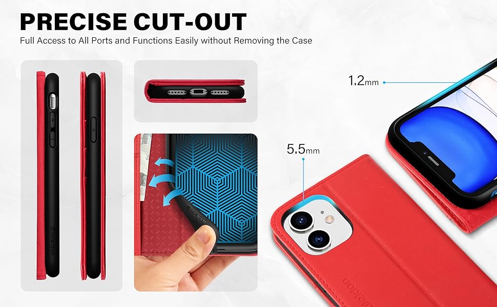 SHIELDON iPhone 11 Case, Genuine Leather iPhone 11 Wallet