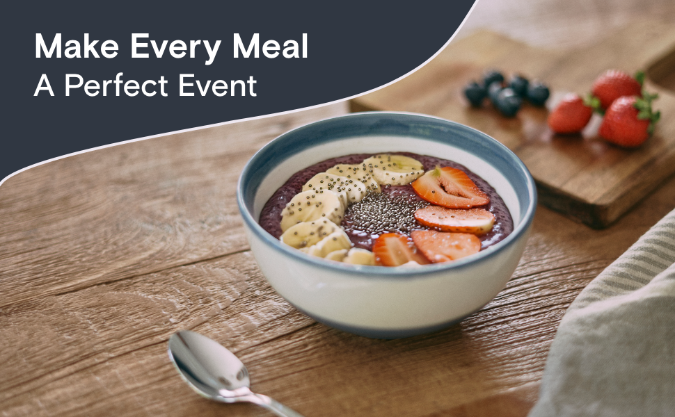 CERAMITY Ceramic Bowls Set of 4 Microwave Safe Bowls for