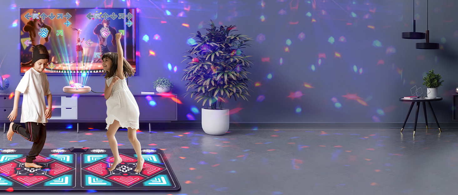 Dance Mat for TV, HAPHOM Wireless Musical Electronic Dance Mats, Double