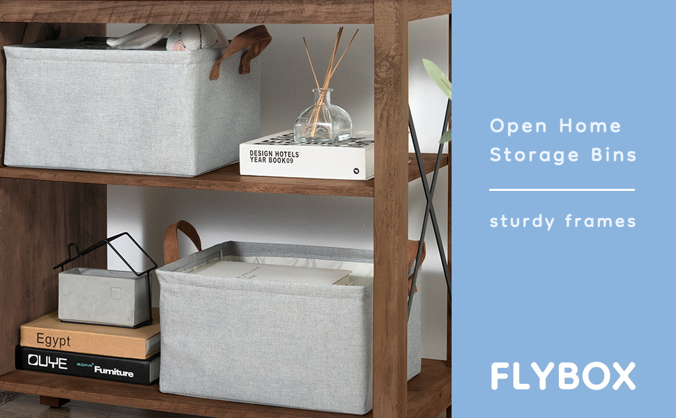 FLYBOX Collapsible Storage Bins for Shelves,Fabric Folding Storage Baskets with