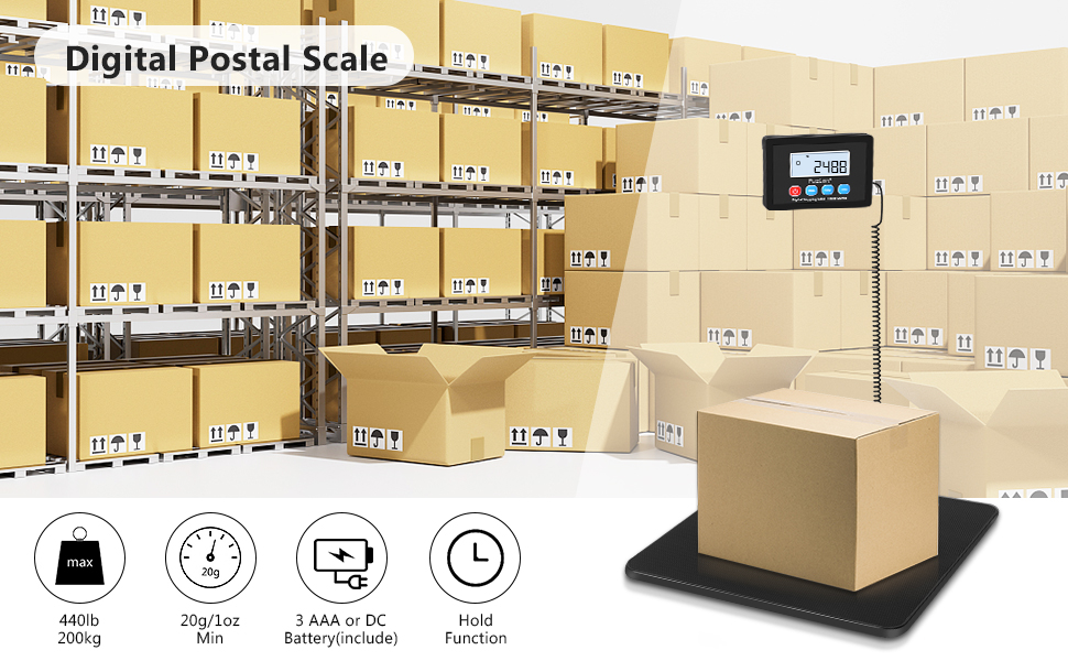 Amazon.com: Fuzion Digital Shipping Scale, 10g High Accuracy! 440lbs ...