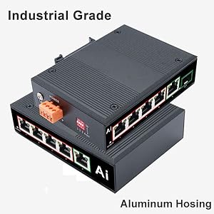 Ethernet Fiber switch 48V DC 30W PoE Ethernet Switch 802.3at din rail mount ethernet hub