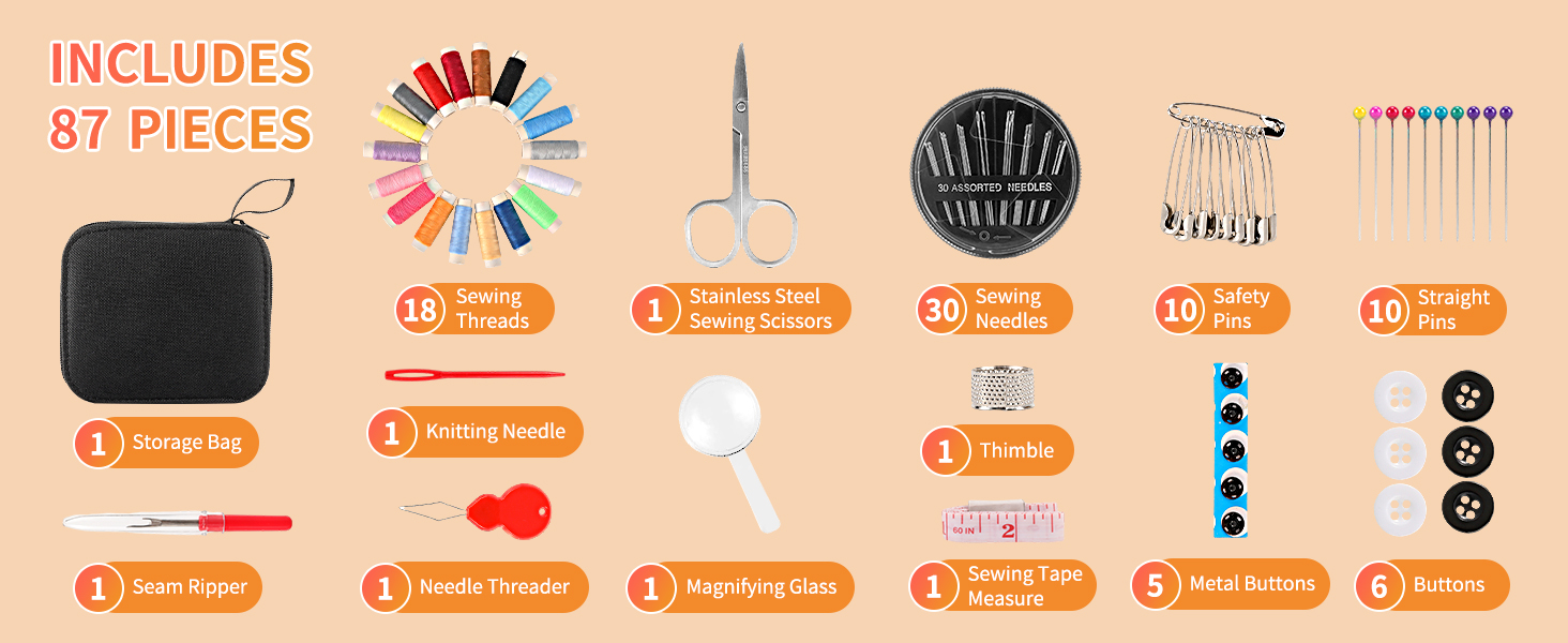 YaCaTaM Sewing Kit, Sewing Kit Basic with Sewing Needles