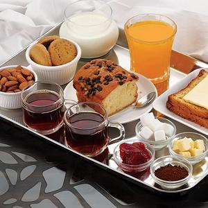 HAZEL Stainless Steel Serving Tray Rectangle Premium Dining Table Plater