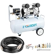 Limodot Quiet Air Compressor, 68dB, 5 Gallon Steel Tank, 2.8CFM @ 90PSI, Oil-Free, 1.2HP, Silent ...