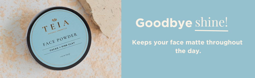 TEIA Cosmetics Mattifying translucent face powder and finishing powder. Non-toxic vegan cruelty-free