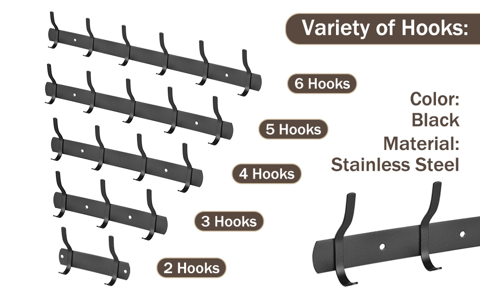 uxcell Coat Hook Rack, Stainless Steel Wall Mounted Coat