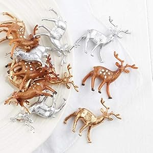 Amazon.com: Pack of 6 Mini Reindeer Christmas Ornaments by