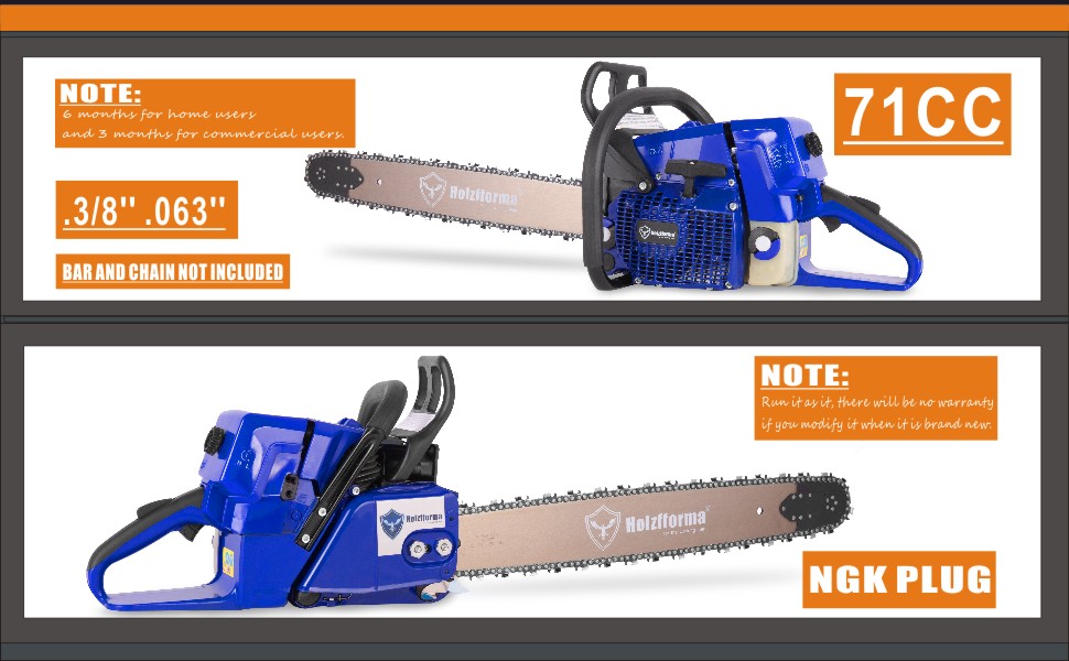 Amazon.com: 71cc Holzfforma Blue Thunder G444 Gasoline Chain