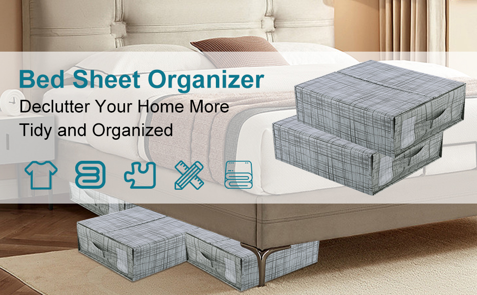 LOPURS Foldable Storage Box Bed Sheet Set Organizer