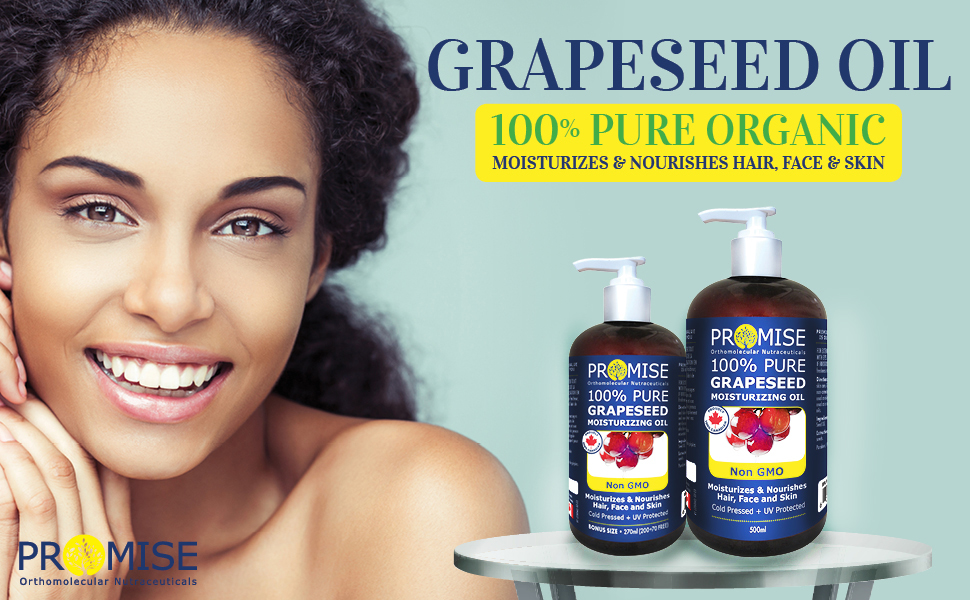 270ml (9oz) PURE GRAPESEED Oil, 100 Pure, Moisturizes & Nourishes Hair