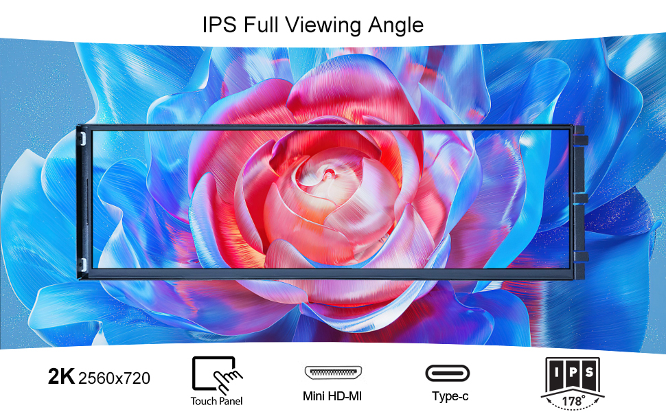 14.5 inch y70 touch screen lcd monitor 2k resolution 2560x720