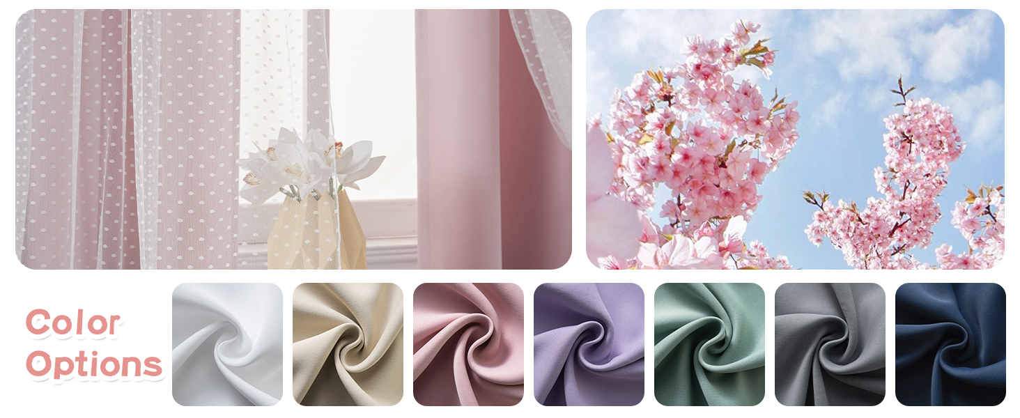 small polka dots double layer blush pink curtains