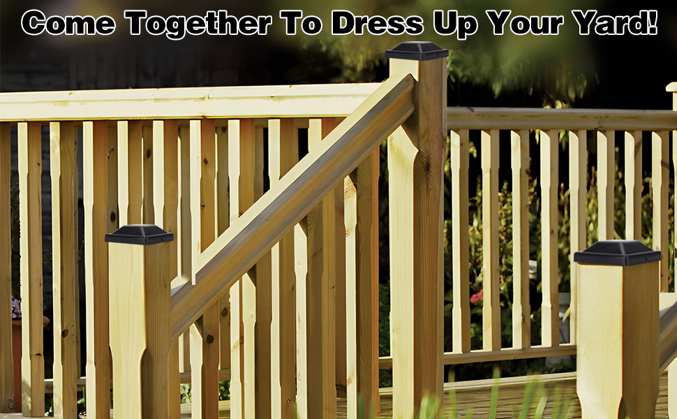 COLASKYTEE 32 Pack 4x4 Post Caps (35/8"), Fence Post Caps 4x4 with 64