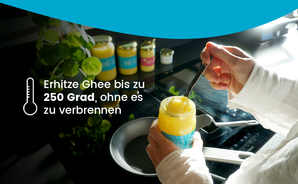 Ghee Easy Bio Ghee Butter 850g Hochreiner Geklärte Butter zum Backen