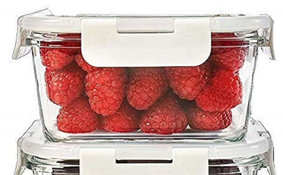 Exelcius? 500 ML Set of 6 Glass Meal Prep Containers,Glass Food