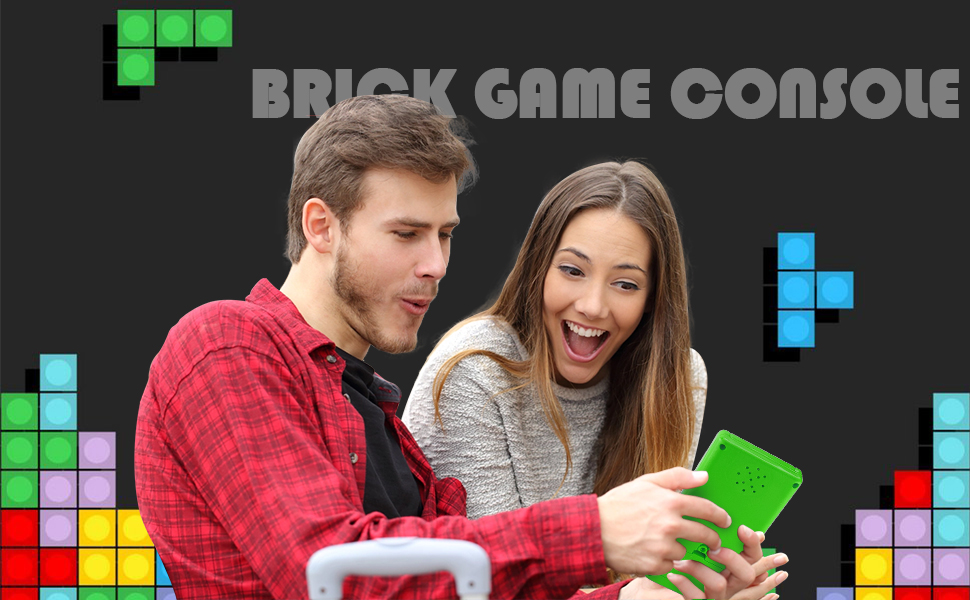 Fadist Brick Game Console, Built in 23 Puzzle Games,3.5in