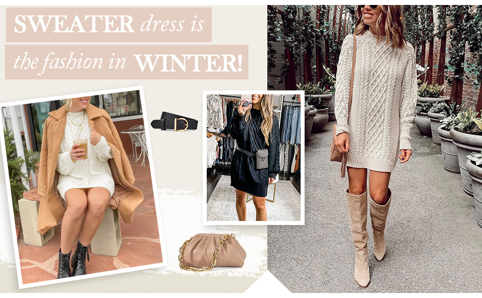 CABLE KNIT SWEATER DRESS