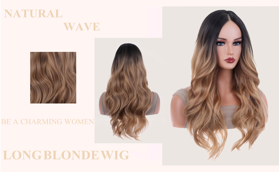 long blonde ombre wig