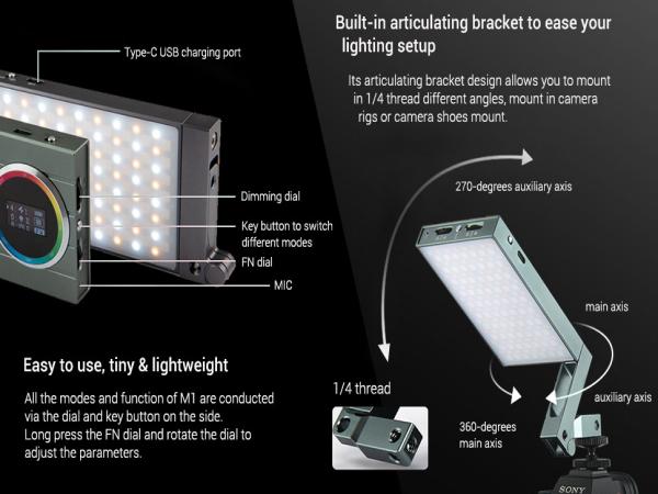 Amazon.com : Godox M1 RGB Camera Light, Portable LED Video