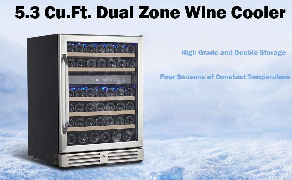 wine様 Amazon.com: 46 Bottle Wine Cooler Refrigerator, 24 Inch Dual