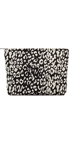 leopard black cosmetic bag