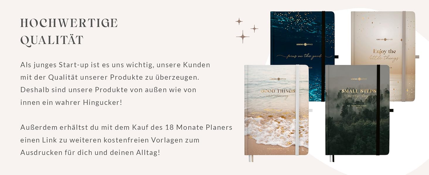 Lebenskompass Kalender 2024 2025 A5 ”Forest” - Hardcover Buchkalender