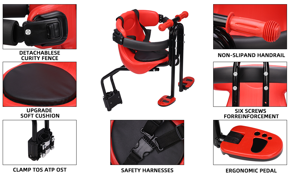  Front Mount Baby Bike Seat for Adult Bike, Kid Bike Seat
