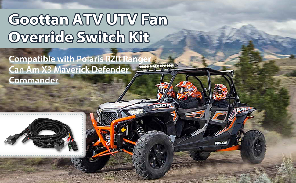 Goottan ATV UTV Fan Override Switch Kit LED Rocker Switch
