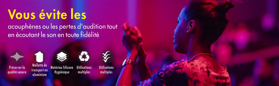 Bouchons d'oreille de concert haute fidélité
