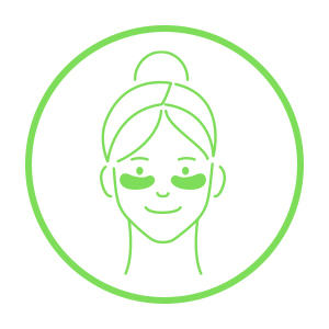 Let eye pads rest for 15-20 minutes to let skin fully absorb their powerful ingredients.