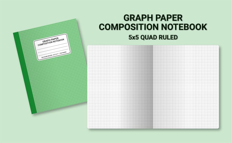 Graph Paper Composition Notebook Quad Ruled 5x5 (5 Squares Per Inch