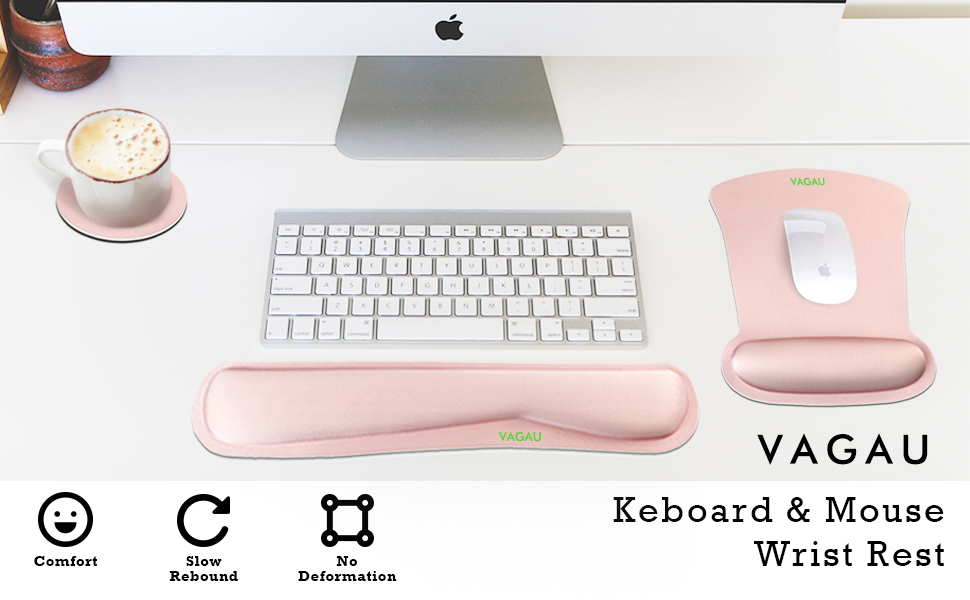 VAGAU Premium Keyboard Wrist Rest and Mouse Pad Wrist