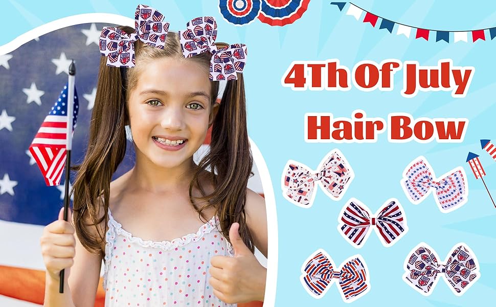 4th of july hair bow