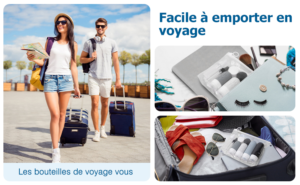 8 Pièces Flacons de Voyage