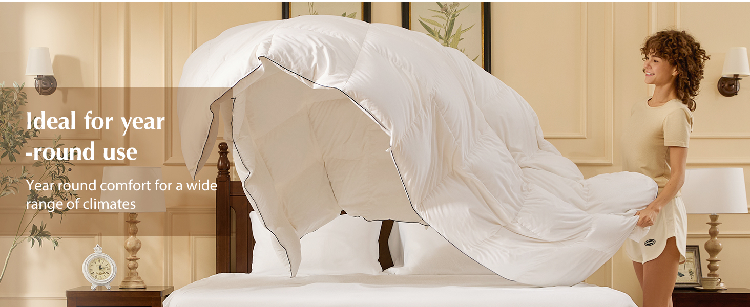 Pacific Coast Goose Feather Down Fiber Comforters Queen Size, Ultra-Soft and Breathable All Season Bedding, 8 Corner & C 632ba485 9e9b 4380 9e9c 5ff263dd2577. CR0,0,1464,600 PT0 SX1464 V1