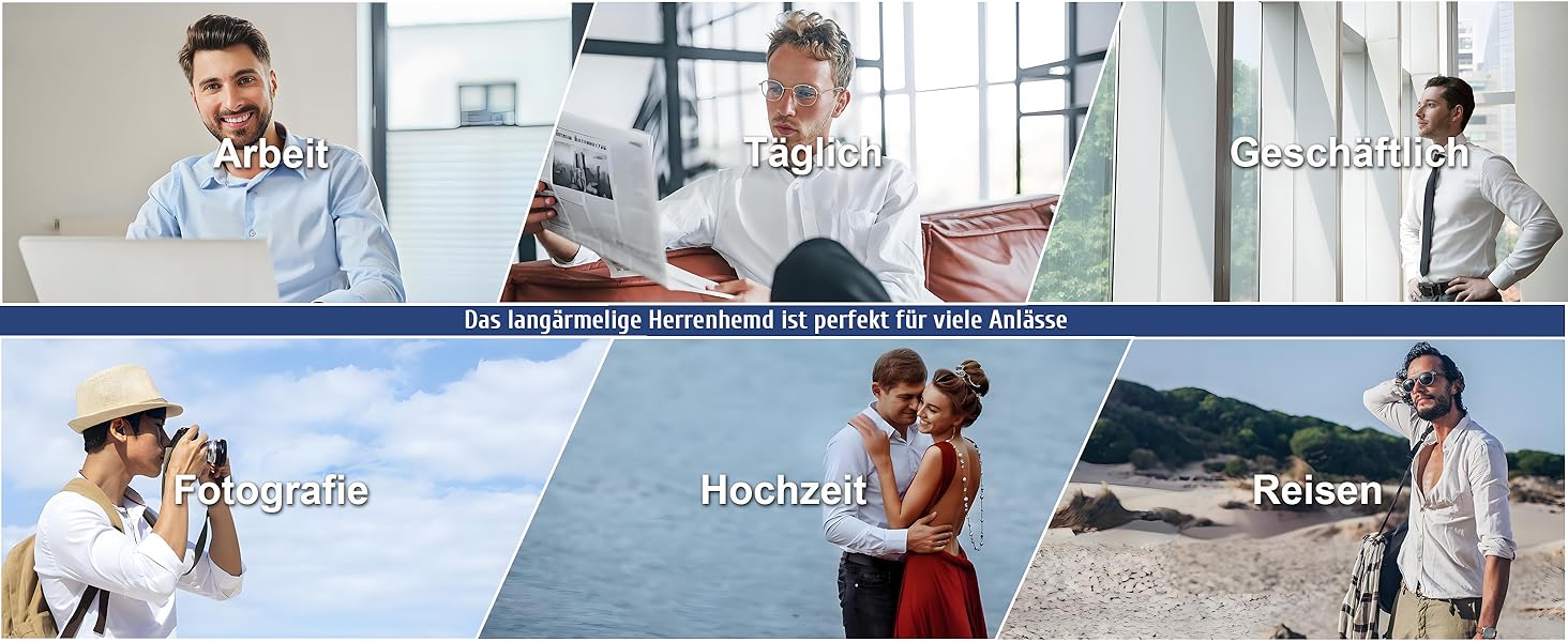 Langarm-Hemden Männer Freizeit-Hemd