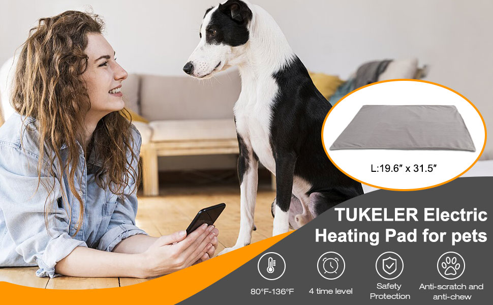 TUKELER Pet Heating Pad with Chew Resistant Cord