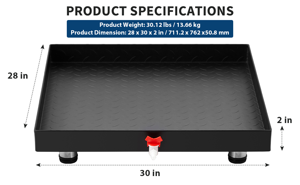 28x30 washing machine pan