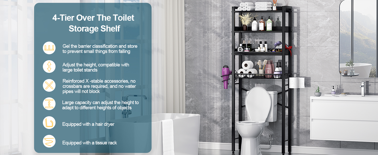 over toilet bathroom organizer