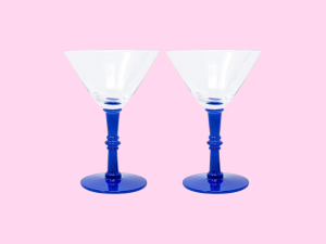 bar cart accessories blue cute coaster beachy nautical party glass martini gold shaker