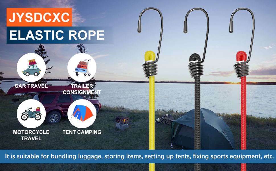 JYSDCXC Bungee Cords with Hooks 30cm Set of 12 Bungee Straps Heavy Duty