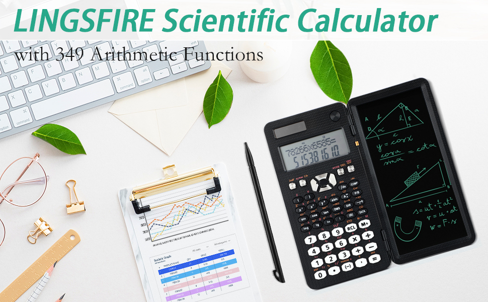 LINGSFIRE Dual Power Scientific Calculator with Writing