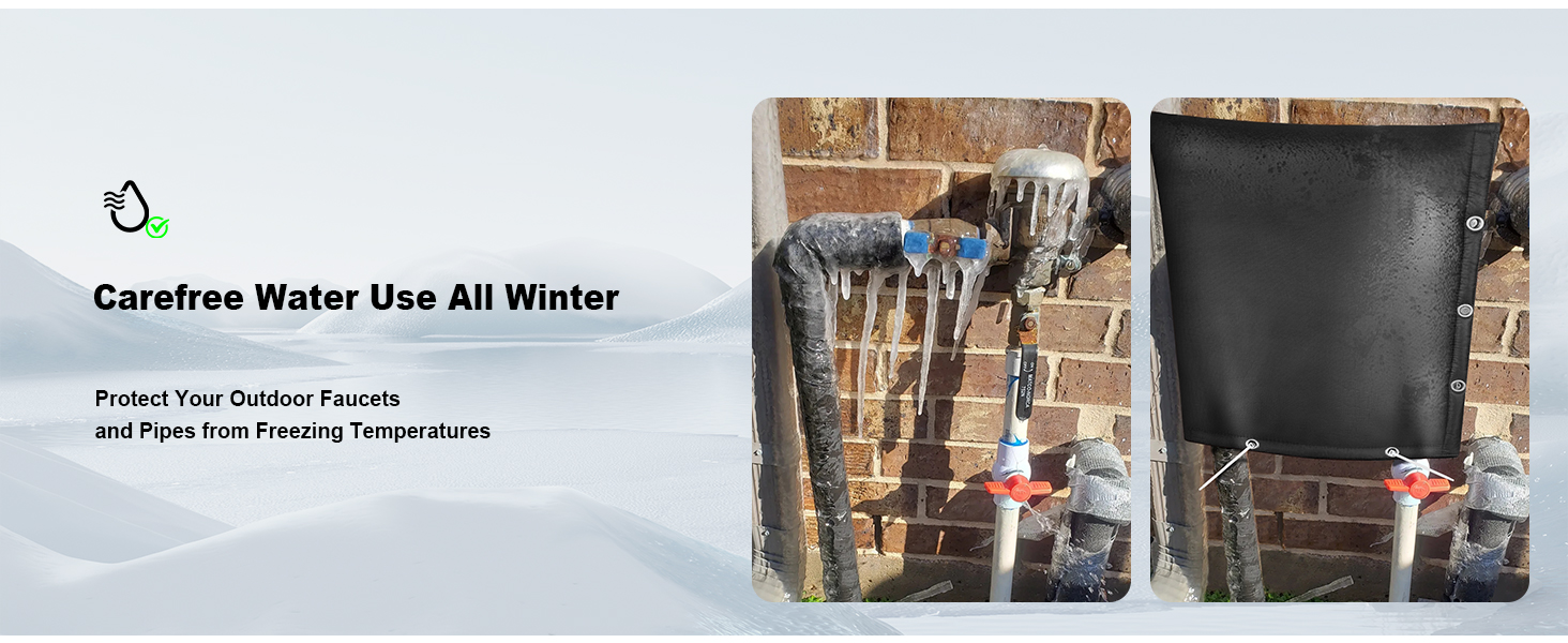 Backflow Insulation Cover for Winter Freeze Protection, Waterproof Five