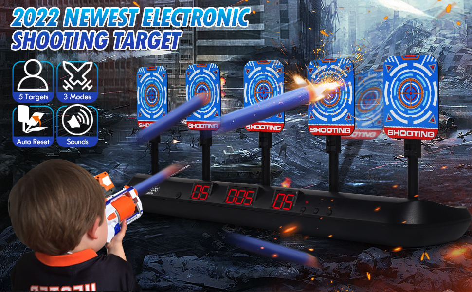 Upgraded Shooting Targets Games for Kids, 5 Targets