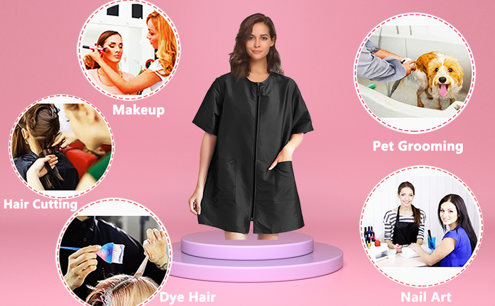 Gliitatu Dog Grooming Smock with Full Zipper, NonSticky