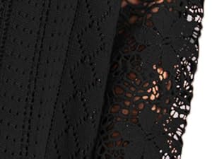 Delicate lace and see-through hollow design knit sweater