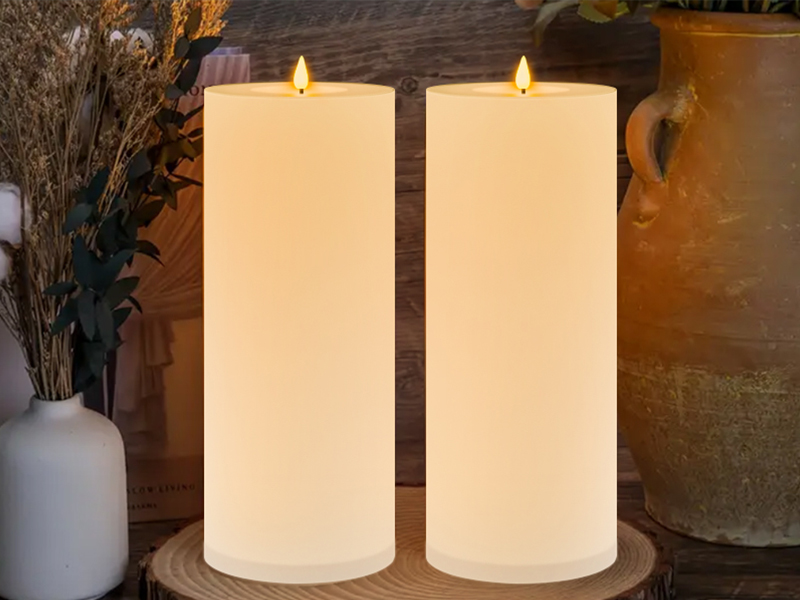 FRNYFREL 12" x 4" Large Flameless Candles Outdoor