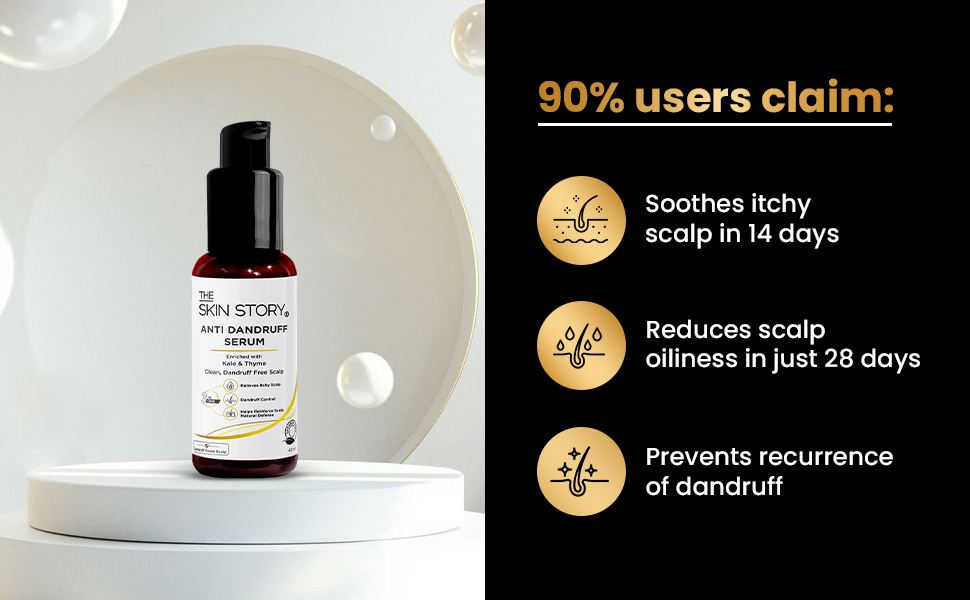 The Skin Story Anti-Dandruff Serum | Clean and Russian-free skulls | Reduces bunch, skull dryness and irritation. Promises healthy hair growth. Saniscalp & Evosina Gp Green | Non-Rasila | All hair types Anti-Dandraff Serum Searum with Saniscalp and Evosina Gp Green reduces irritation of skulls and skulls